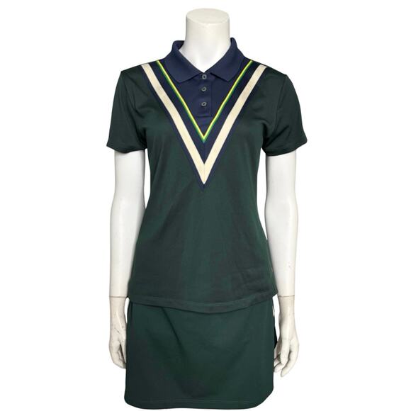 Tory Burch Sport Tennis Outfit Women's M/L Polo Shirt Skort Green - Picture 5 of 5